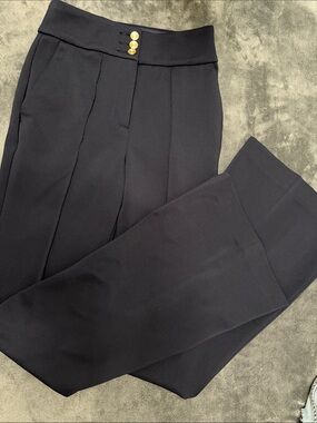 Express Navy Dress Pants with Subtle Stitch Detailing
